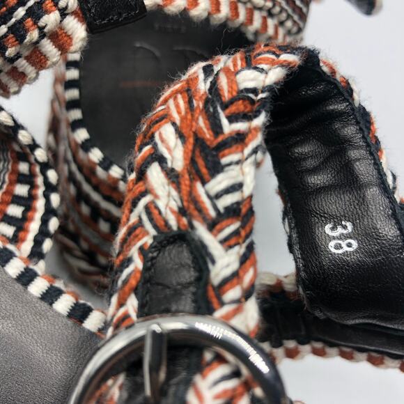 Free People x Amambaih Beatriz High Platform Wrap Sandals Cognac US 8/EU 38 NEW - Picture 6 of 9